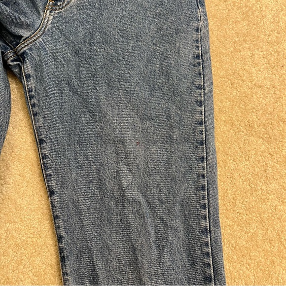 VINTAGE Calvin Klein Jeans Womens 12 Blue High Waisted Mom Jean Raw Hem Cut Off - Picture 10 of 10